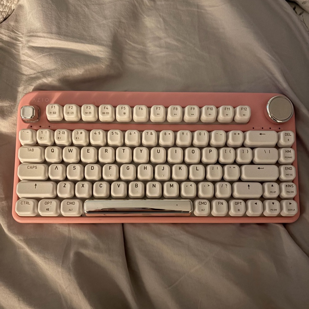 Pink and White Mechanical Keyboard